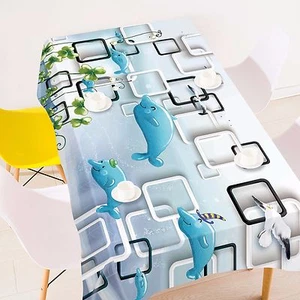 3D Dolphin 881 Tablecloth Table Cover Cloth Birthday Party Event AJ WALLPAPER AU - Picture 1 of 1
