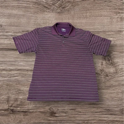 Polo de golf PGA Tour púrpura a rayas para hombre talla grande Foto 1 de 4