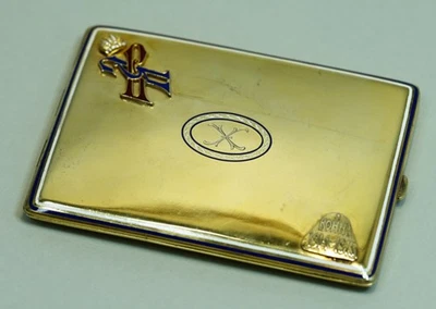 Императорский позолоченный серебряный эмалированный презентационный портсигар Первой мировой войны Royal Cypher F.Lorie - Изображение 1 из 4