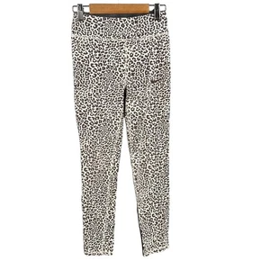 Nike Girls Leggings Leopard Animal Print Knit Casual High Rise Athleisure L Kids - Picture 1 of 7