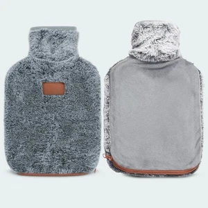 2L Wärmflasche & Kunstfellbezug weiche Plüschflasche zur Schmerzlinderung Schlaf - Bild 1 von 8
