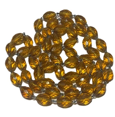 Collar de cuentas de cristal amarillo Art Deco 36 pulgadas  Foto 1 de 2
