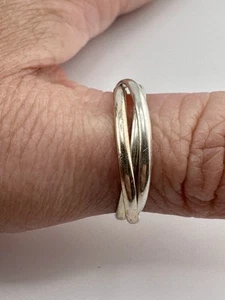 Sterling Silber Set mit 3 befestigten Bandringen, Größe 10, H59 - Bild 1 von 5