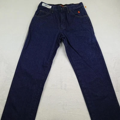 Jeans Wrangler para hombre 32x32 Azul Resistente al fuego FR Ajuste relajado CAT2 2112 Ropa de trabajo Foto 1 de 4