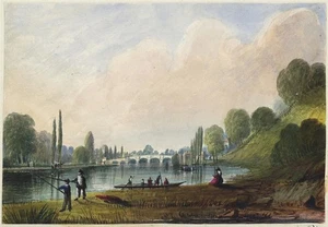 Mary Webster (1794-1883) Watercolour Painting Kingston Bridge London 1842 - Picture 1 of 8