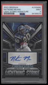 2023 Obsidian #LSS-NME Natrone Means Lightning Strike Signatures PSA 9 #/199 - Picture 1 of 2
