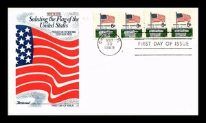 DR JIM STAMPS US COVER FLAG OVER WHITE HOUSE NINE COLOR HUCK PRESS FDC FLEETWOOD - Picture 1 of 2