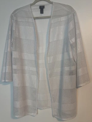 Plumero de encaje delantero abierto CHICO'S TRAVELS talla 3 (XL) 16-18 Cottagecore bohemio Foto 1 de 4