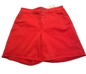 NYDJ Women's Shorts Size 10 Frankie Relaxed Slimming Red Fox Coral - Picture 1 of 9
