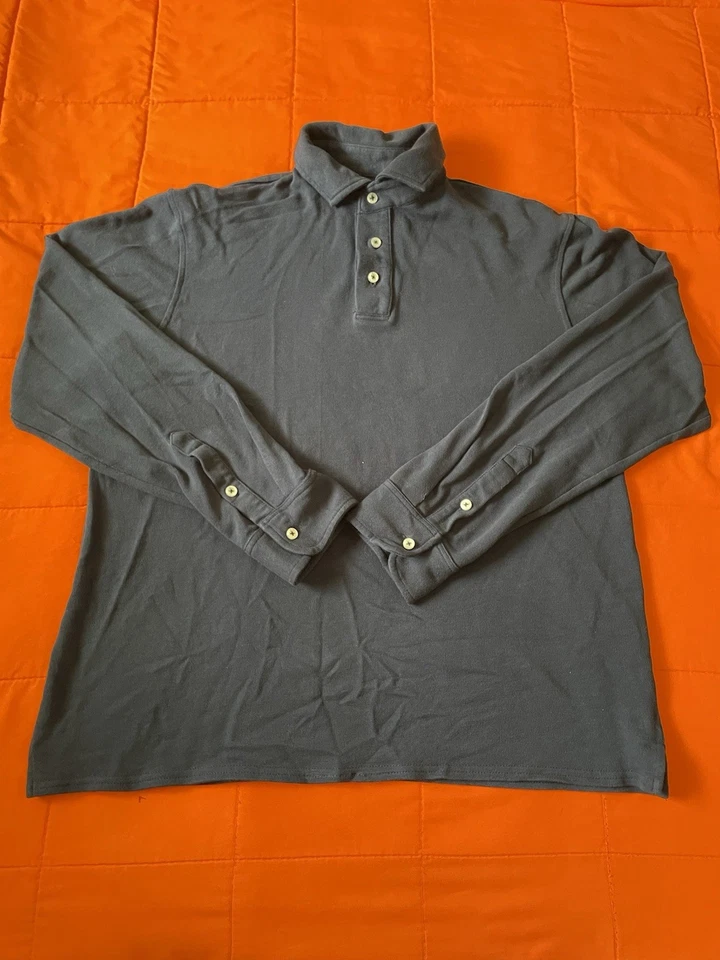 Camisa Polo Kent Wang Piqué Para Hombre XXL Azul Manga Larga Foto 1 de 4