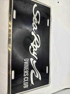 Sea Ray Owners Club License Plate Black Silver - Bild 1 von 10