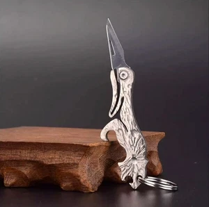 Mini Titanium Schlüsselanhänger Klappmesser Brieföffner EDC Outdoor Tools neu - Bild 1 von 11