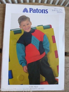 PATONS * CHUNKY * CHILDS SWEATER KNITTING PATTERN * 4881 - Picture 1 of 1