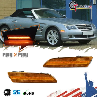 Para 04-08 Chrysler Crossfire lente âmbar para-choque marcador lateral refletor luzes LED - Imagem 1 de 4