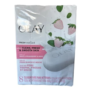 Olay 8 Pack Cleansing Soap Bars - White Strawberry and Mint - Picture 1 of 3