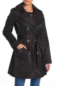 Via Spiga Double Breasted Trench Coat Lined Belted Petite Sz P S jacket long - Picture 1 of 7