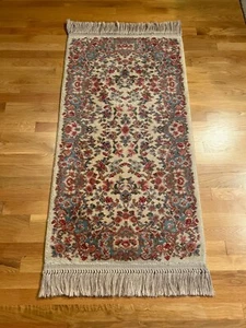 Karastan Wool Ivory Floral Kirman 788 Pattern Oriental Area Rug 2.2 X 4 - Picture 1 of 10
