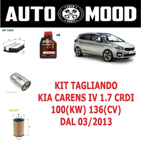 KIT TAGLIANDO - KIA CARENS IV 1.7 CRDI 100(KW) 136(CV) - 3 FILTRI + OLIO MOTUL - Foto 1 di 6