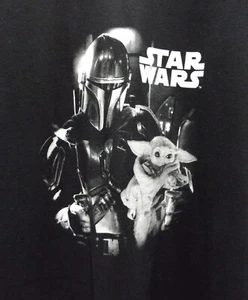 Star Wars Mandalorian/Grogu Fruit Of The Loom Blk Graphic T-Shirt XXL /46"Chest. - Picture 1 of 6