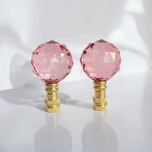 Set of Two /7 Kinds Color Acrylic Ball Shade Finials. Harp Toppers - Picture 1 of 22