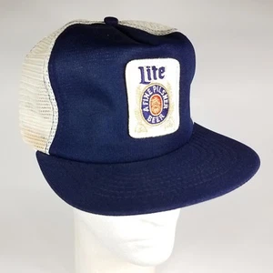 Vintage 1980s Miller Lite Beer Snapback Trucker Hat With Logo Patch - Picture 1 of 9