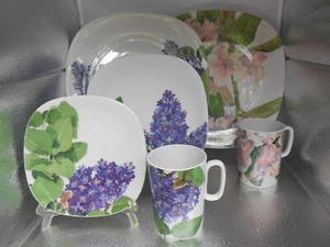 16 Stck. BLOCK Romantik der Blumen Abendessen Brotteller Becher rosa Gardenie Rhodendron - Bild 1 von 5