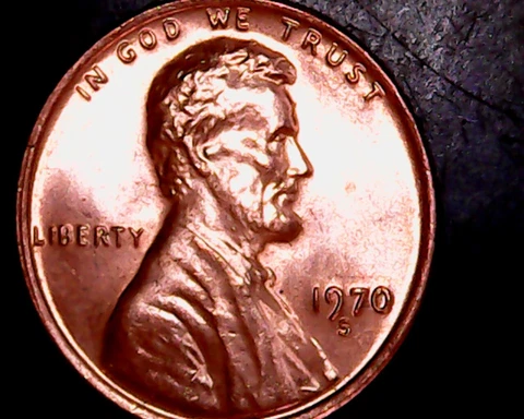 1970-S Cent Penny - Partial Floating Roof - No FG - Gem BU Red - Stock Photo Cover