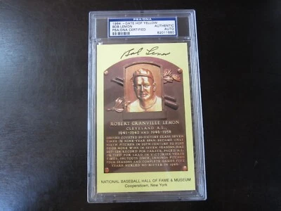 Bob Lemon Autograph Signed Auto Gold Hall of Fame Postcard PSA/DNA Cleveland - Image 1 of 3