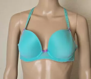 Freya Bra Blue Deco Vibe Molded Plunge Underwire Back Closure AA 1704 Size 32D - Picture 1 of 5