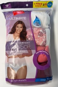 Hanes Ultimate Cotton Comfort Panties Size 9 2XL Briefs 5 Pack - Picture 1 of 5