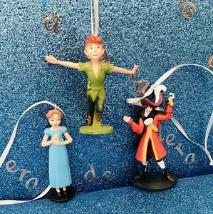 DISNEY SET OF 3 SMALL PETER PAN CHRISTMAS TREE DECORATIONS - Picture 1 of 2