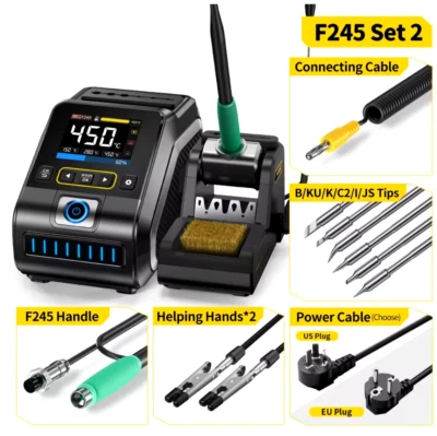 FNIRSI DWS-200 200W intelligente Lötstation mit 6x Lötspitzen, C245 Griff