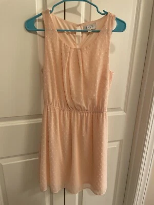 ELLE Size 4 Fit & Flare Sleeveless Light Pink Dress with Keyhole Back - Image 1 of 4