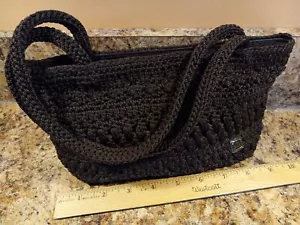 Borsa donna The Sak all'uncinetto chiusura zip doppio manico cinturino 9 1/2"x6"x3" marrone - Foto 1 di 24