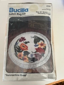 'Summertime Floral" latch hook kit  Bucilla ROUND Complete NEW kit - Picture 1 of 4