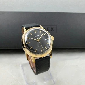 TIMEX MARLIN TW2T22800 BLACK AUTOMATIC DATE WR 50M MEN'S WATCH  - Picture 1 of 11