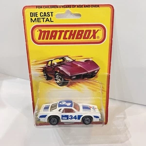 Matchbox 1980 NEW ON CARD CHEVY PRO STOCKER White NO. 34 Lesney England BP MOC - Picture 1 of 3