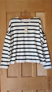 BNWT BODEN Sophie Breton Sweatshirt Top SZ 20, Dark Green & Ivory - Picture 1 of 5