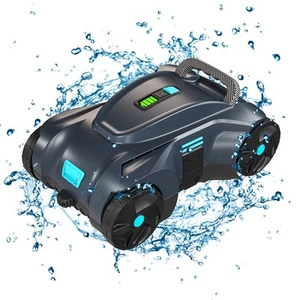Cordless Robotic Pool Cleaner, Automatic Pool Vacuum 100mins Running Time - Picture 1 of 9