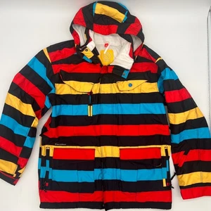 Y2K Special Blend 10K Revolver Era Snowboard Jacket Men's M Multicolor Stripe - Picture 1 of 14