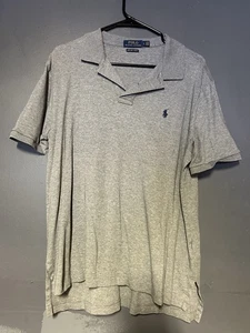Polo Ralph Lauren Hombres Manga Corta Pima Algodón Tejido Polo Gris Texturizado L - Imagen 1 de 3