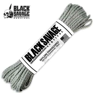 50 Fuß schwarz Savage Survival Typ III kommerzielles Paracord ACU - Bild 1 von 1