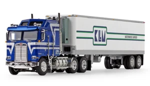 1/64 DCP KLLM TRANSPORT KENWORTH K100 COE AERODYNE W/40' VINTAGE REEFER TRL - Picture 1 of 3
