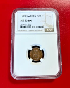 1900 SWEDEN ORE NGC MS 63 BN - Picture 1 of 2