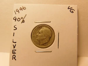 1946 Roosevelt Dime -90% Silver-First Year of Issue - Bild 1 von 2