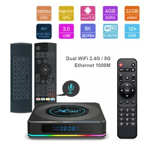 Amlogic Quad Core X96 X4 Android 8K UHD Dual WiFi 1000M TV Box + Air Maus Tastatur - Bild 1 von 14