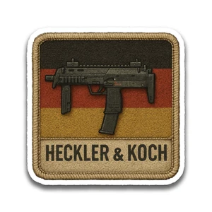 Mp7 Patch Style Sticker 3 inch Vinyl Decal Vintage H&K Heckler & Koch - Picture 1 of 2