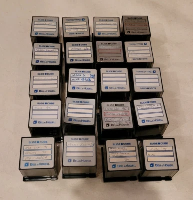 20 Pcs Bell and Howell 35mm Slide Cube Cartridges   New & Used mixed - Image 1 of 4
