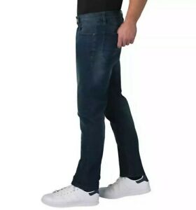 Izod Jeans Men's Straight Fit Comfort Stretch 5-Pocket Denim Jean Wash Q090