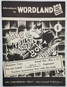 Continental Press Adventures In Wordland Miniature Teacher Sample Book 1940s - Picture 1 of 3